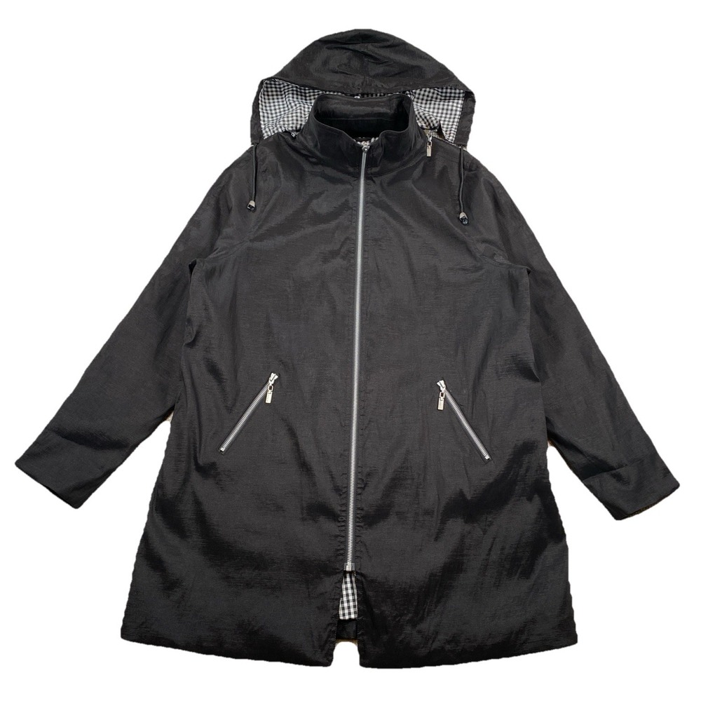 Mycra Pac Short Gabby Raincoat Women's 3XL Black Removable Hood Black
